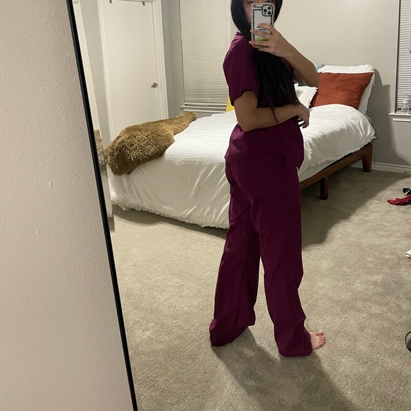 ScrubStar Wine colored scrubs: top and bottom - Picture 2 of 3